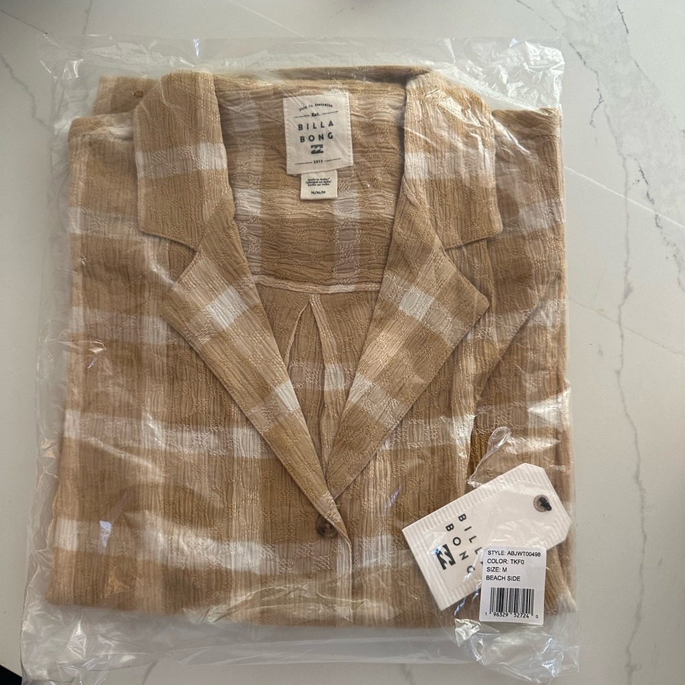 Billabong  Plaid Beach side Shirt size M new - Picture 5 of 5